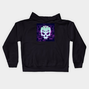 Purple Neon Skull Kids Hoodie